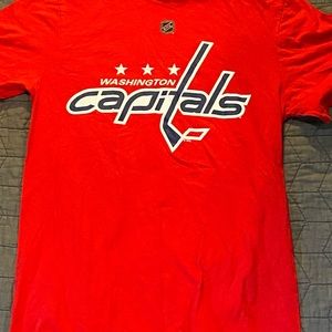 S #74 JOHN CARLSON WASH CAPITOLS SHORT SLEEVE REEBOK T SHIRT EXCELLENT COND